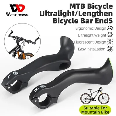 WEST BIKING MTB Bike Handlebar Bar Ends Ergonomic Extended Bicycle Bar Ends • $13.48