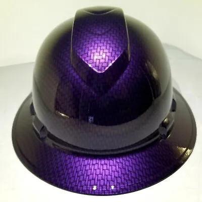 $49.99 • Buy Hard Hat FULL BRIM Custom Hydro Dipped , OSHA  MOPAR PLUM CRAZY CARBON FIBER 
