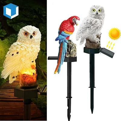 Solar LED Lawn Stake Light Owl Parrot Outdoor Waterproof Garden Landscape Decor • $13.99