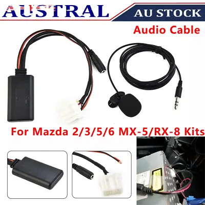 Auto Car AUX Audio Cable Adapter Bluetooth Mic For Mazda 2/3/5/6 MX-5/RX-8 Kits • $19.36
