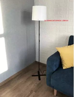 £14.30 • Buy IKEA BARLAST Tall Standing Floor Lamp Black /White Steel Soft Shade Decor 150 Cm