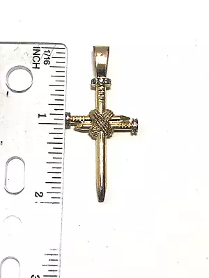 Pendant Nail Cross Gold Plated  By Golden Gilt 2  (no Chain) • $7.65