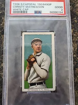 1910 T206 Christy Mathewson White Cap Psa 2 Sc Overprint  • $1349.99