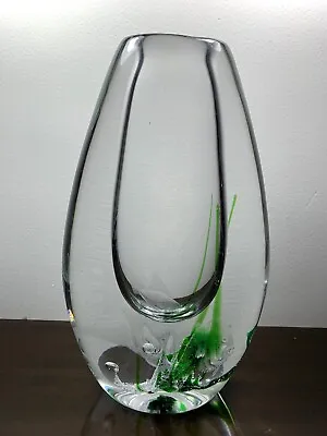 VICKE LINDESTRAND For KOSTA Mid-Century GLASS FISH SEAGRASS VASE 11” 13lb SWEDEN • $350