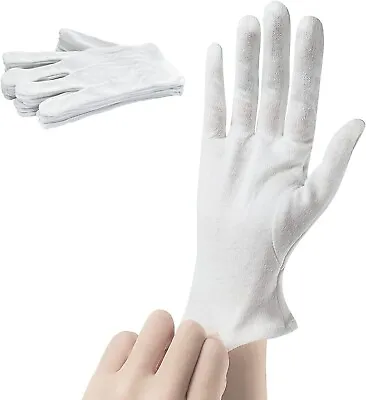 EvridWear White Cotton Gloves Women Men Eczema Dry Hands Moisturizing 5 Pairs • $9.98