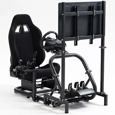 Hottoby Racing Simulator Cockpit With Monitor Mount Seat Fit Logitech G920 G923 • £370.99