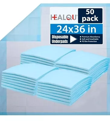 Healqu Disposable Underpads - Absorbent Incontinence Bed Pads. • $9