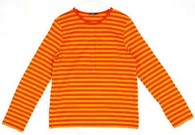 Marimekko Tove Red Striped Long Sleeve Cotton Shirt Size S • $18