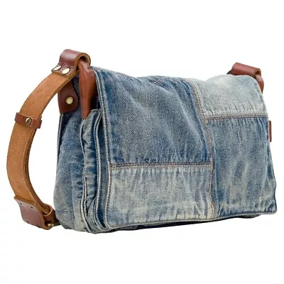 Patricia Nash Marzia Denim Flap Crossbody Jean Bag With Tooled Strap -NWT $259 • $195