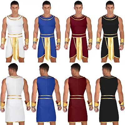 UK Mens Ancient Greek Historic Fancy Dress Adult Roman Toga Halloween Costumes  • £23.19