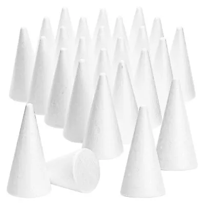 24 Pack Foam Cones For Crafts Handmade Gnomes Trees (2 X 4 In White) • $15.99