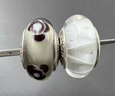 Pandora 925 Ale Sterling Silver Flower Bubbles Murano Glass Charms Beads Lot • £27.25