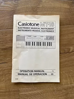 Casio Casiotone MT-18 Manual ONLY • $17.09