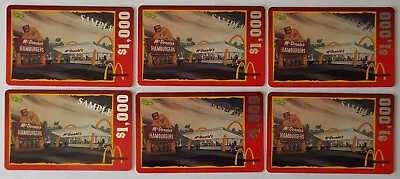 McDonald’s $1000 Promotional Phone Cards Assets Classic LOT Of 6 Promos - New • $20