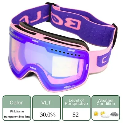 $12.99 • Buy Magnetic Double Layers Lens Ski Goggles Masks Anti-fog Uv400 Snowboard Goggles