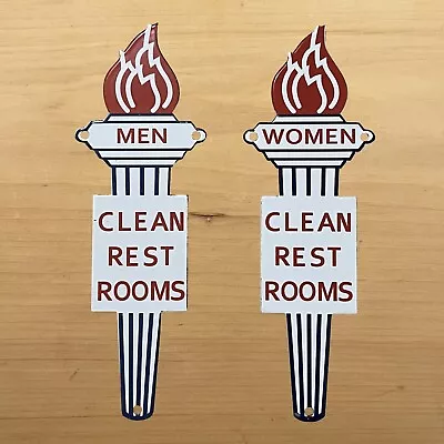 Vintage Standard Oil Porcelain Sign Gas Station Restroom Men Women Torch Key Set • $5.50