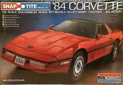 Monogram 1405 1/24 Scale  Snap Tite  Snap Together '84 Chevy Corvette Model Kit • $34.99