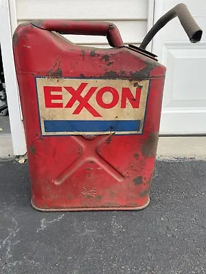 Vintage 5 Gallon Blitz Metal Gas Can USMC 5-91 Red Jerry Can With Nozzle • $65