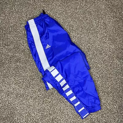 VTG Adidas Team True To The Sport Lined Wind Pants Blue Mens XL Nylon 90s Y2K • $39.99