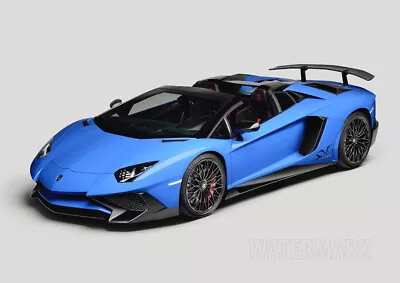 Car Photo Print 2016 Lamborghini Roadster Blue A4 Size Print • $16.50