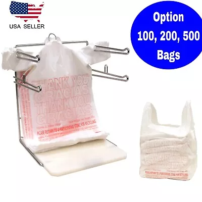 T Shirt Bags Plastic Grocery Shopping Carry Out Thank You Bag 11.5''x6.5''x22'' • $14.95