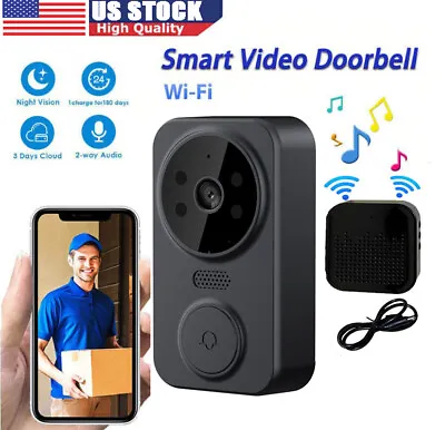 Smart Wireless WiFi Doorbell Intercom Video Camera Security Door Ring Bell Chime • $12.99