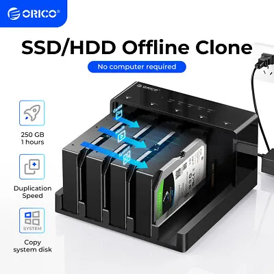 ORICO 5 Bay USB 3.0 SATA HARD DRIVE ENCLOSURE Offline Clone For 2.5/3.5  HDD SSD • $35.99