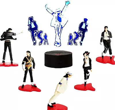 MJ Set Of 5 Pcs Figure Box Set Jackson Dolls With 3D USB Table Lamp 7 Color T... • $76.17