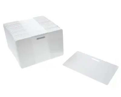 £2.99 • Buy Horizontal Blank White Slot Punched Plastic PVC Cards For Badge / Card Printers