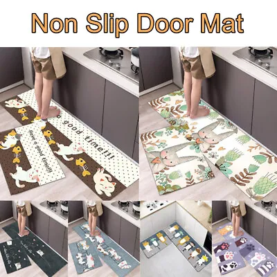 £9.29 • Buy 2PCS/Set Non Slip Door Mat Hallway Runner Bathroom Rug Carpet Floor Mat Kitchen