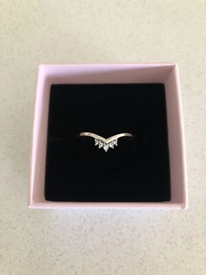 $35 • Buy Pandora Silver Tiara Wishbone Ring Size 58
