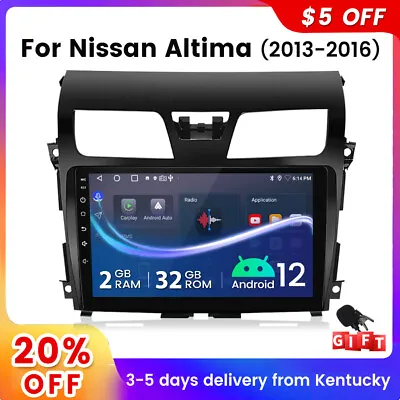 Android 12 Car GPS Radio Player Wifi Stereo CarPlay For Nissan Altima 2013-2016 • $147.59