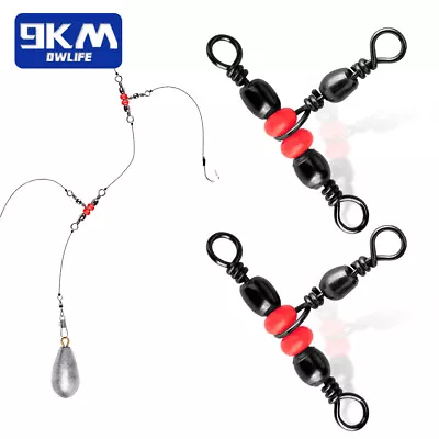 9KM Cross Line Swivel 25~50Pcs Stainless Steel 3-way Swivel Fishing Accessories • $9.39