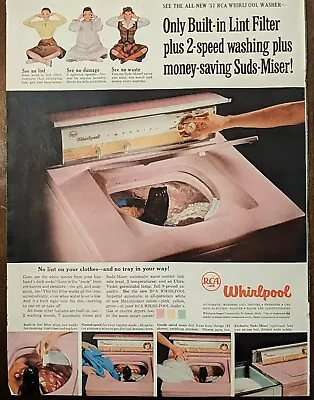 1957 Vintage Whirlpool Pink Washing Machine Retro 50's Cool Art • $8.99