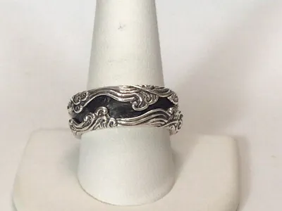 DAVID YURMAN 10mm Waves Forged Carbon And Sterling Silver Band Ring $995 Size 10 • $815.90
