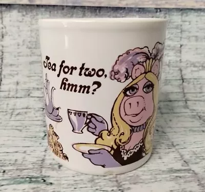 RARE Miss Piggy Ceramic Mug (1980) Kiln Craft  Tea For Two Hmm?  Muppet Show #3 • $19.99