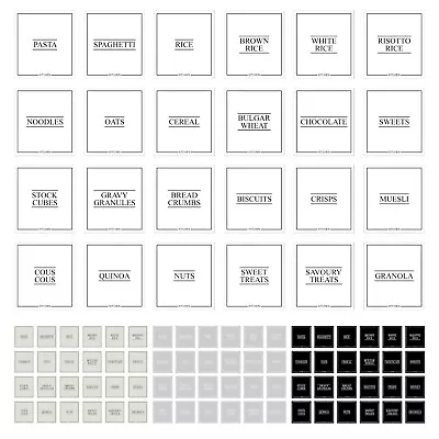 £1.25 • Buy Waterproof KITCHEN / PANTRY Labels For Storage Jars Minimalistic White Labels