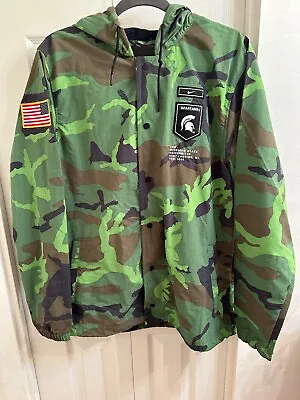 Michigan State Spartans Nike Full Snap Camo Hoodie Jacket Mens Size Large NWT • $54.99