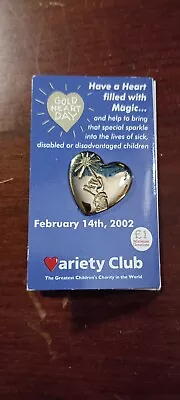 Collectible Variety Club Disney Gold Heart Pin Badge - 2002 (Original Backing) • £4.99