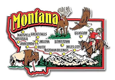 Montana Jumbo State Map Fridge Magnet • $8.99