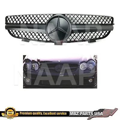 W209 03-09 Matte Black Grille AMG Front Black Star Flat Emblem CLK320 CLK55 CLK • $155