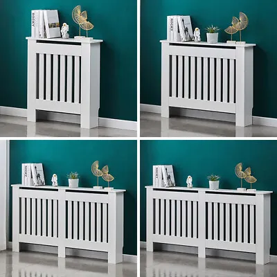 White MDF Wood Radiator Cover Grill Shelf Cabinet Modern Traditional Furniture • £69.99