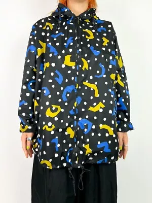 Gorman Black Printed Raincoat Jacket Autumn Rain Waterproof Oversized Size S - M • $99