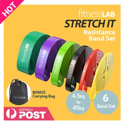 6 Resistance Bands Set Power Heavy Duty Loop For Yoga Workout Fitness Exercise  • $39.90