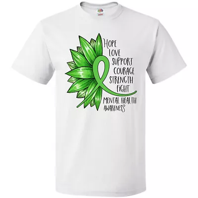 Inktastic Mental Health Awareness Green Sunflower Ribbon T-Shirt Flower Therapy • $13.99