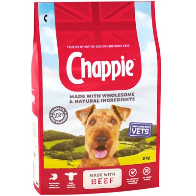 Chappie Dry With Beef & Cereal Dog Food Dry 3kg • £23.99