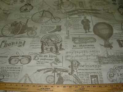 10 Yds~regal Steampunk French Vintage Writing Upholstery Fabric For Less • $135
