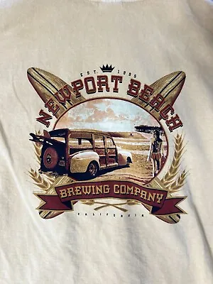 Vintage Crazy Shirts Beer Large Mens T-Shirt L Shirt  Newport Beach Brewing Surf • $18.88