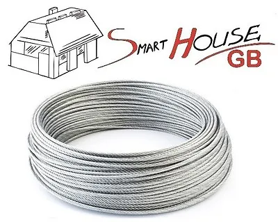 £1.48 • Buy 1mm 1.5 2mm 3mm 4mm 5mm 6mm 8mm STAINLESS Steel Wire Rope Cable Rigging 7x7 7x19