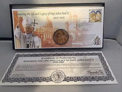 Morgan Mint - Copper Pope Saint John Paul II Coin Medal JPII Vatican Stamp 2005 • $10